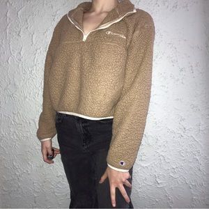 CHAMPION Cozy High Quarter Zip Teddy Jacket
